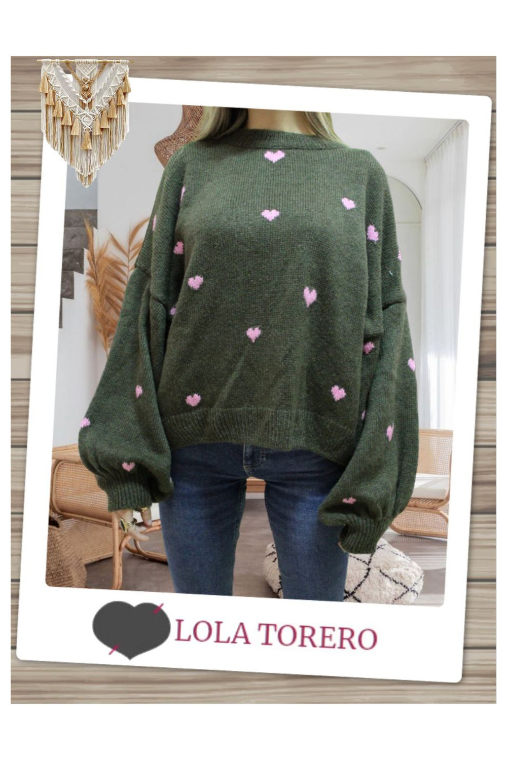 Jersey corazones Verde