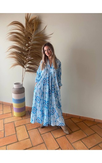 VESTIDO MARSHELL IKAT AZUL 