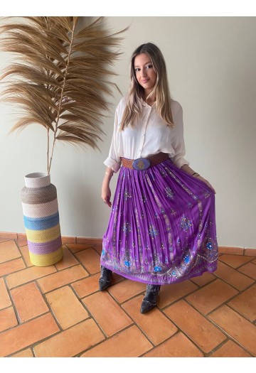 FALDA BOHO MAXI HINDI PURPLE 