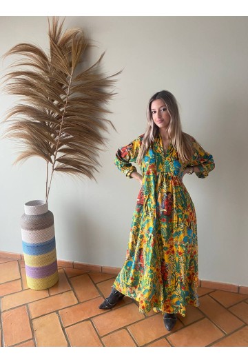 VESTIDO FRIDA KAHLO AMARILLO