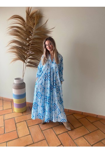 VESTIDO MARSHELL IKAT AZUL 