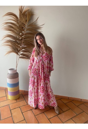 VESTIDO MARSHELL IKAT ROSA