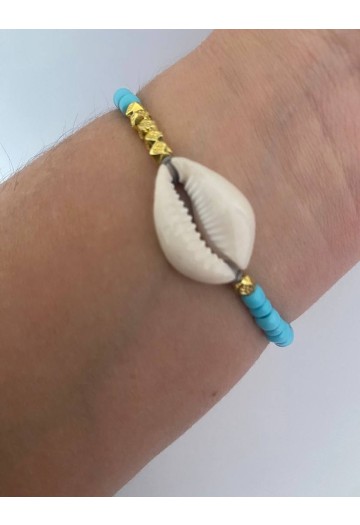 PULSERA COWRIE AZUL